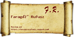 Faragó Rufusz névjegykártya